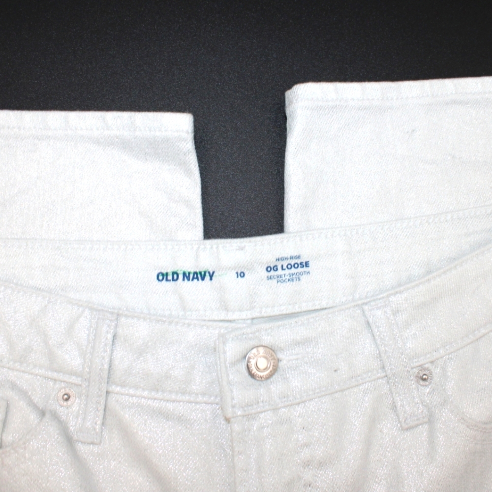 Old Navy High-Rise OG Loose Glitter Jeans – Size 10 - Picture 3 of 4